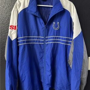 Indianapolis Colts Blue Pullover Windbreaker Jacket Vintage SI
